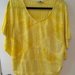 JM Collection Yellow Sequin Blouse